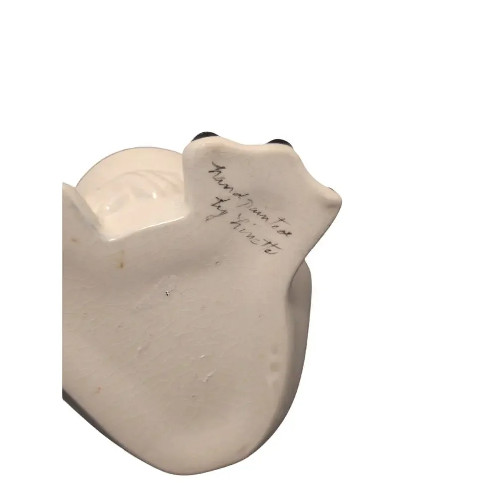 Vintage Ceramic White Frog Sponge Holder 5